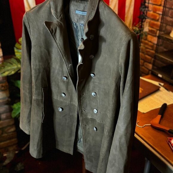 $2298 JOHN VARVATOS Brown "Cutaway" Leather Jacket sz48 - Picture 2 of 13